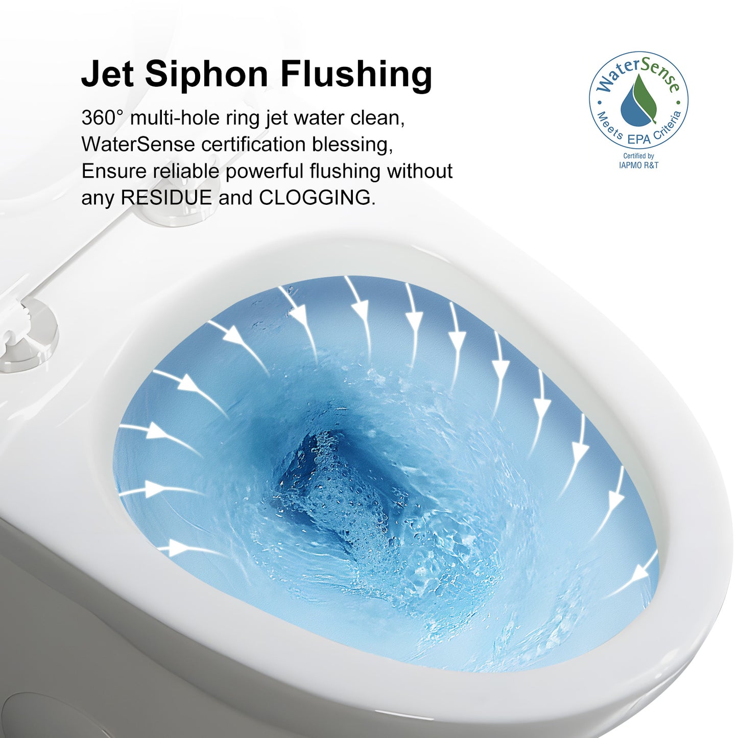 One-Piece 1.1/1.6 GPF Dual Flush Elongated Toilet in White Seat Included, WaterSense Toilet