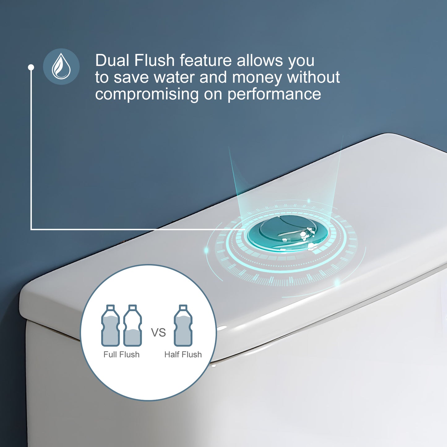 One-Piece 1.1/1.6 GPF Dual Flush Elongated Toilet in White Seat Included, WaterSense Toilet