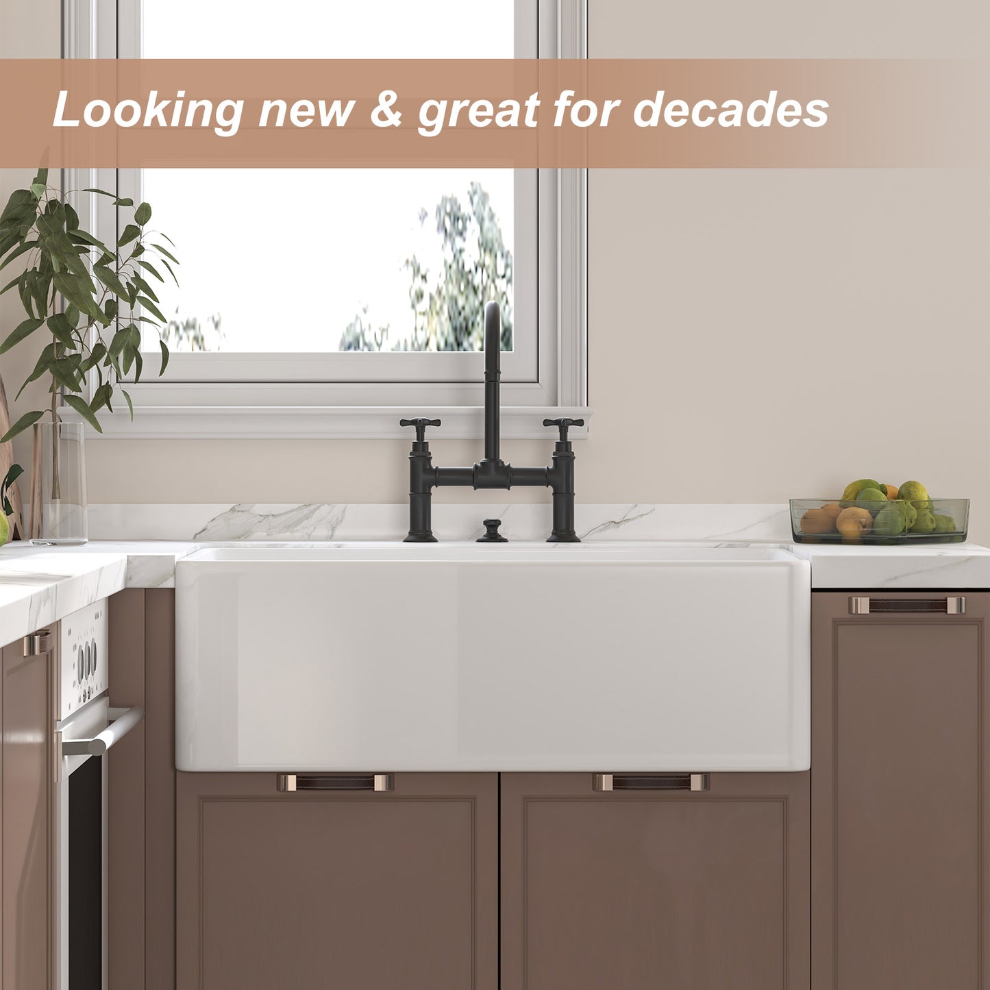 White Fireclay 30 in. x 20 in. Farmhouse Apron Front Single Bowl Kitchen Sink with Bottom Grid and Strainer