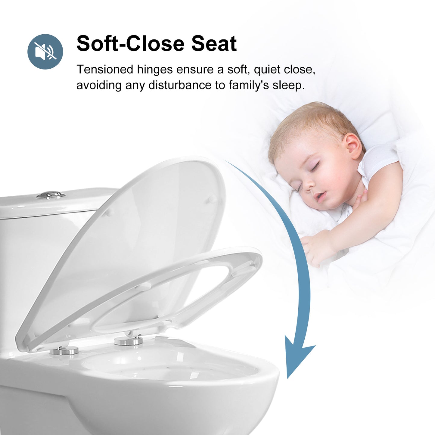 One-Piece 1.1/1.6 GPF Dual Flush Elongated Toilet in White Seat Included, WaterSense Toilet