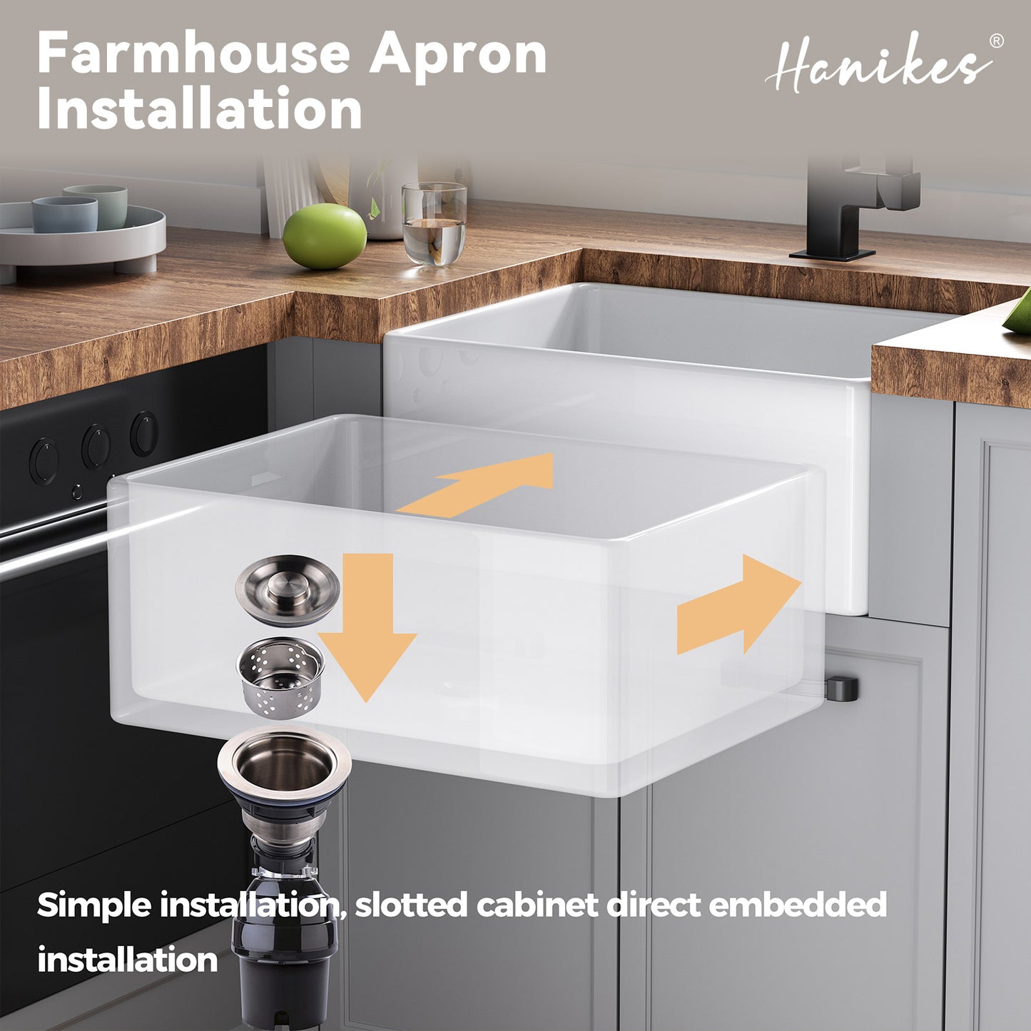 Farmhouse Apron-Front Fireclay 24 in. Single Bowl Workstation Kitchen Sink with Bottom Grid and Strainer in White