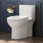 1-Piece 1.1/1.6 GPF Dual Flush Compact Elongated WaterSense Toilet in White Soft Close Seat Included