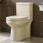 1-Piece 1.1/1.6 GPF Dual Flush Compact Round Toilet in Biscuit Soft Close Seat Included
