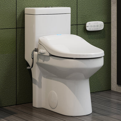 Smart Bidet Toilet Combo 1.1/1.6 GPF Round Toilet in White with Heated Seat, Front/Rear Wash, Dryer and Deodorizer