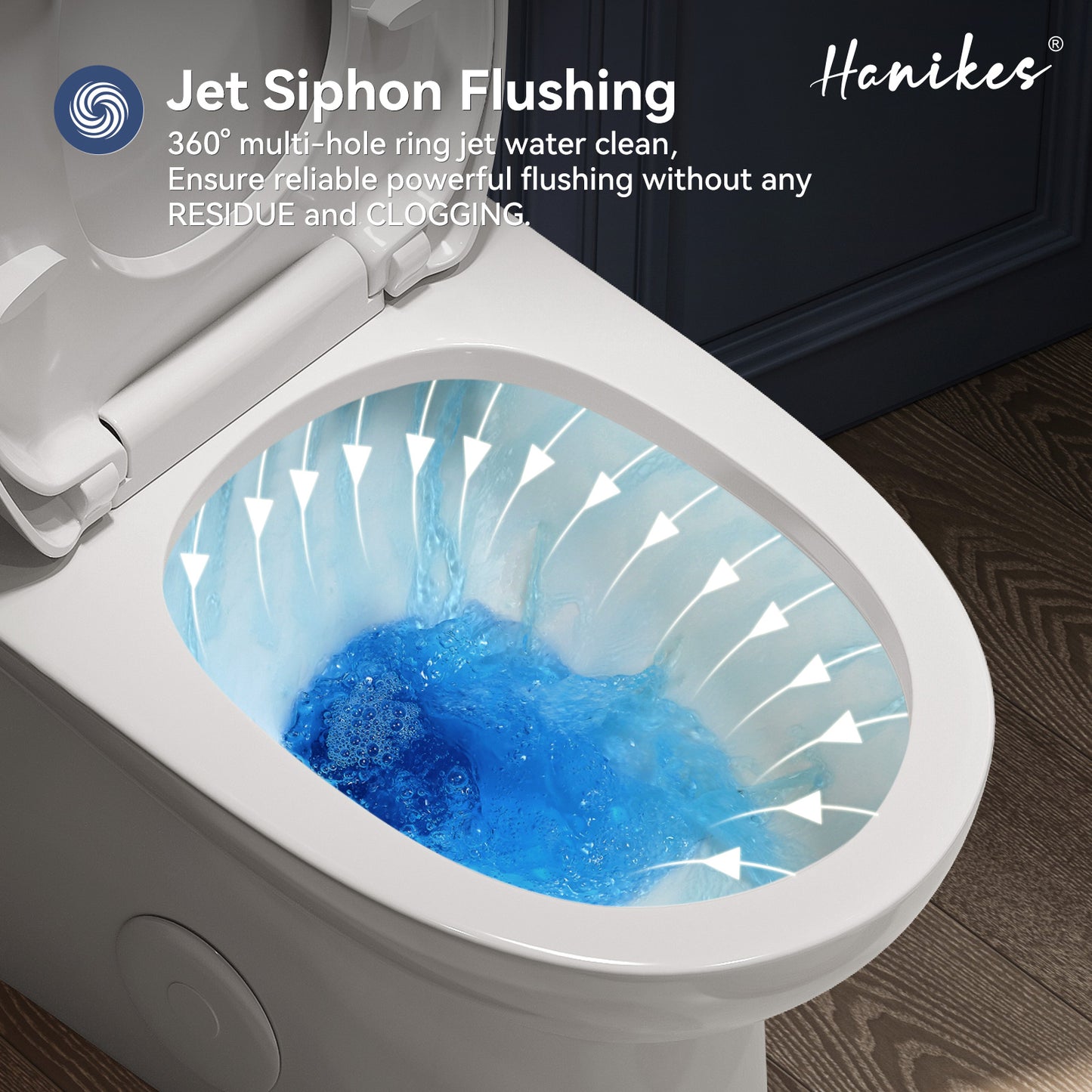 1-Piece 1.1/1.6 GPF Dual Flush Compact Elongated WaterSense Toilet in White Soft Close Seat Included