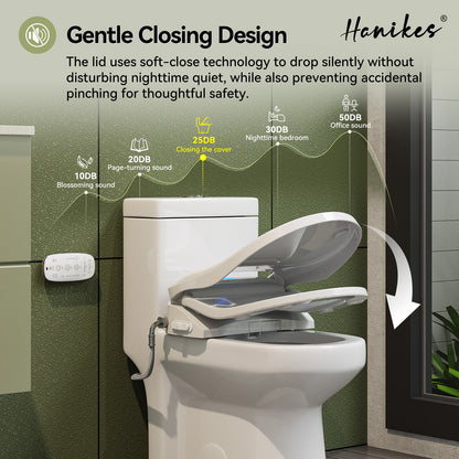 Smart Bidet Toilet Combo 1.1/1.6 GPF Round Toilet in White with Heated Seat, Front/Rear Wash, Dryer and Deodorizer
