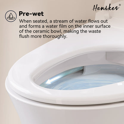 One-Piece 1/1.27 GPF High Efficiency Dual Flush Elongated Toilet in White with Heated seat and Slow-Close, Seat Included