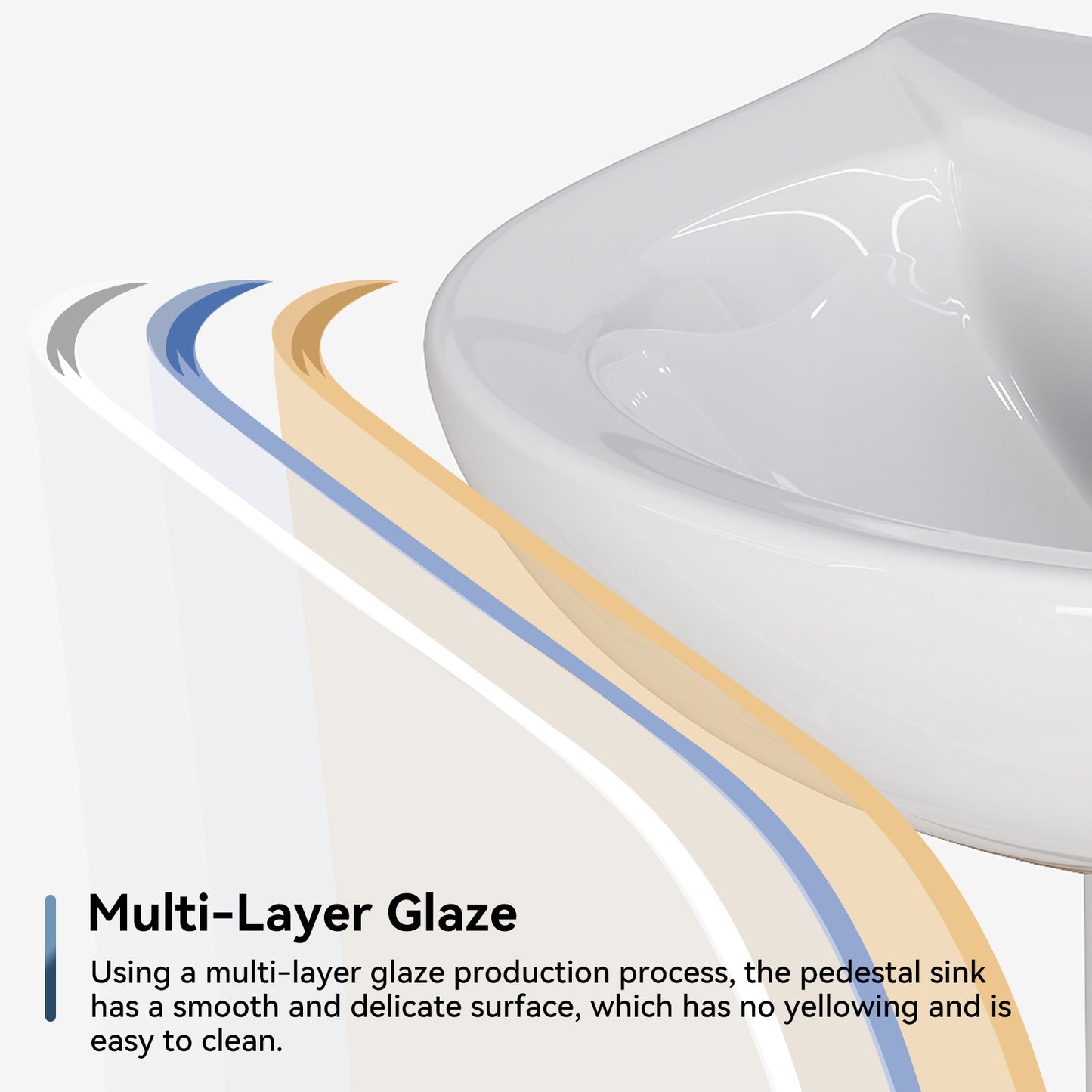 20 1/2 in. White Vitreous China Pedestal Combo Bathroom Sink in U-Shape Design with Overflow
