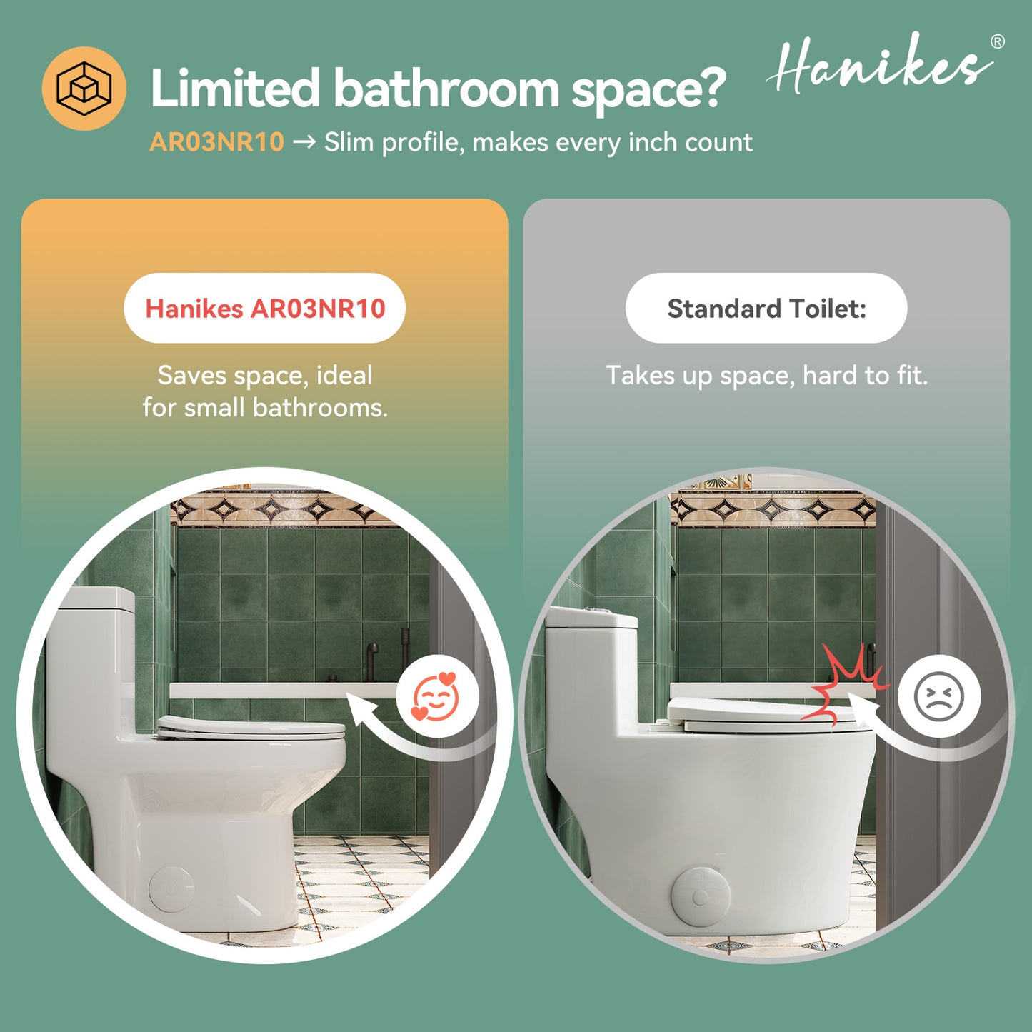10 in. Rough in 1-Piece 1.1/1.6 GPF Dual Flush Round Toilet in White Soft Close Seat Included