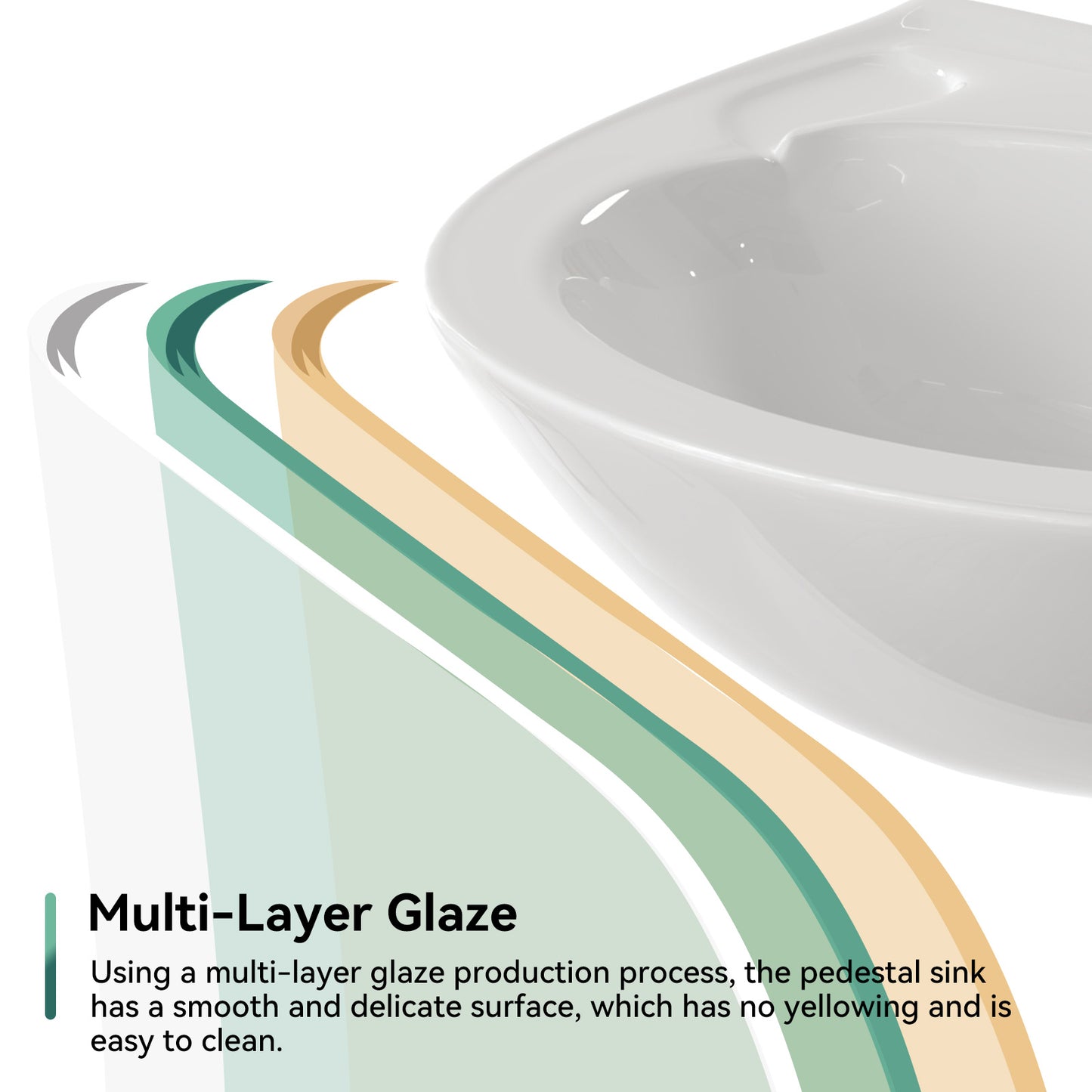 Classic 20 in. Tall U-Shape White Vitreous China Pedestal Bathroom Sink With Overflow