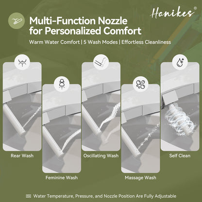 Smart Bidet Toilet Combo 1.1/1.6 GPF Round Toilet in White with Heated Seat, Front/Rear Wash, Dryer and Deodorizer