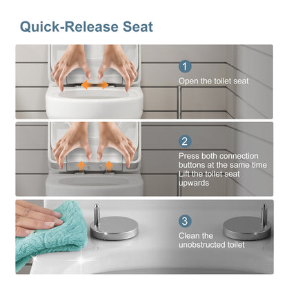 One-Piece 1.1/1.6 GPF Dual Flush Round Toilet in White Soft Close Seat Included