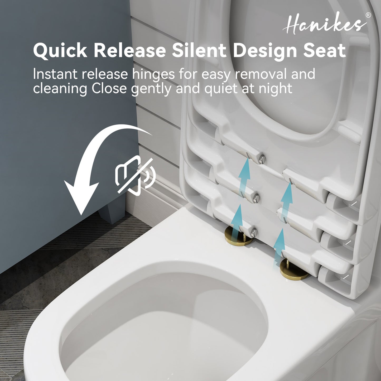 One-Piece 1.1/1.6 GPF Dual Flush Round Toilet in White, Seat Included, with Brushed Gold Button