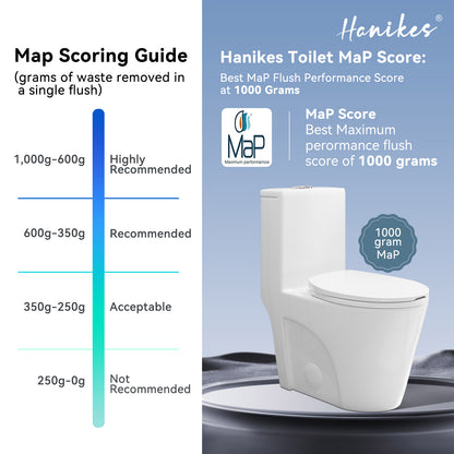 1-Piece 1.1/1.6 GPF Dual Flush Elongated High Efficiency WaterSense Toilet in Glossy White, Seat Included