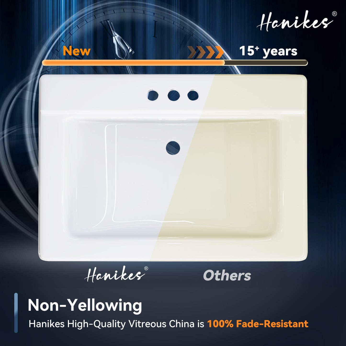 26 in. White Vitreous China Rectangular Pedestal Combo Bathroom Sink in White with 4 in. Centerset Faucet Holes