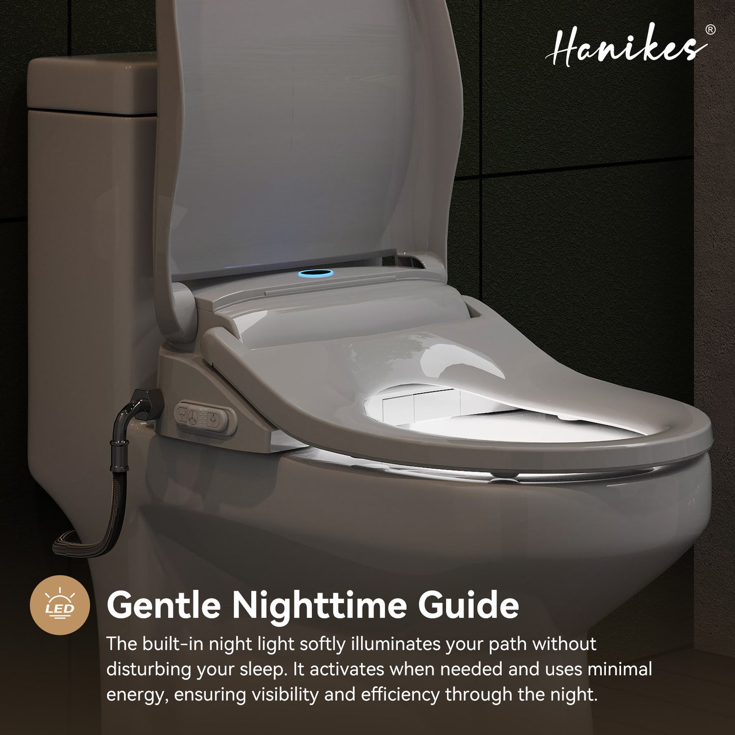 Round Smart Bidet Toilet Combo Dual Flush 1.1/1.6 GPF in White with Electric Bidet Seat, Warm Air Dryer