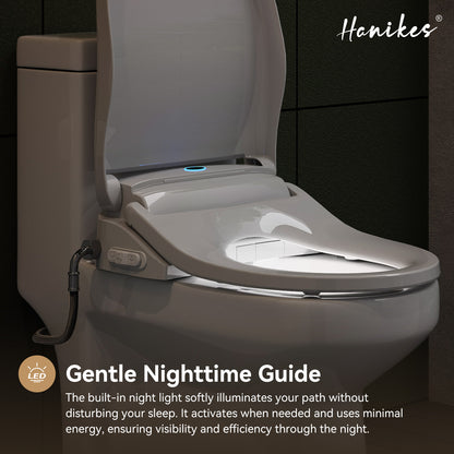 Round Smart Bidet Toilet Combo Dual Flush 1.1/1.6 GPF in White with Electric Bidet Seat, Warm Air Dryer