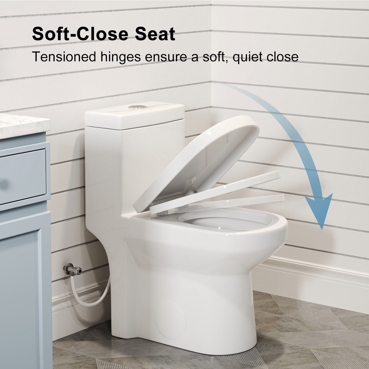 One-Piece 1.1/1.6 GPF Dual Flush Round Toilet in White Soft Close Seat Included