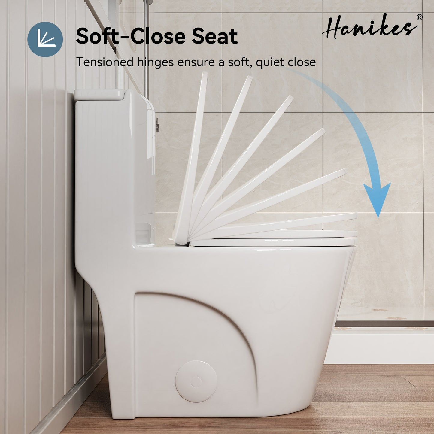 1-Piece 1.1/1.6 GPF Dual Flush Elongated High Efficiency WaterSense Toilet in Glossy White, Seat Included