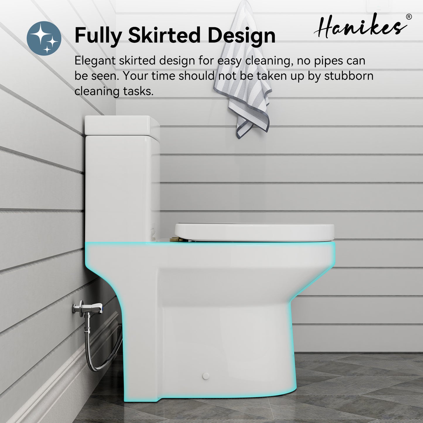 One-Piece 1.1/1.6 GPF Dual Flush Round Toilet in White, Seat Included, with Brushed Gold Button