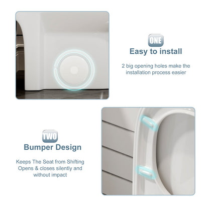 One-Piece 1.1/1.6 GPF Dual Flush Round Toilet in White Soft Close Seat Included