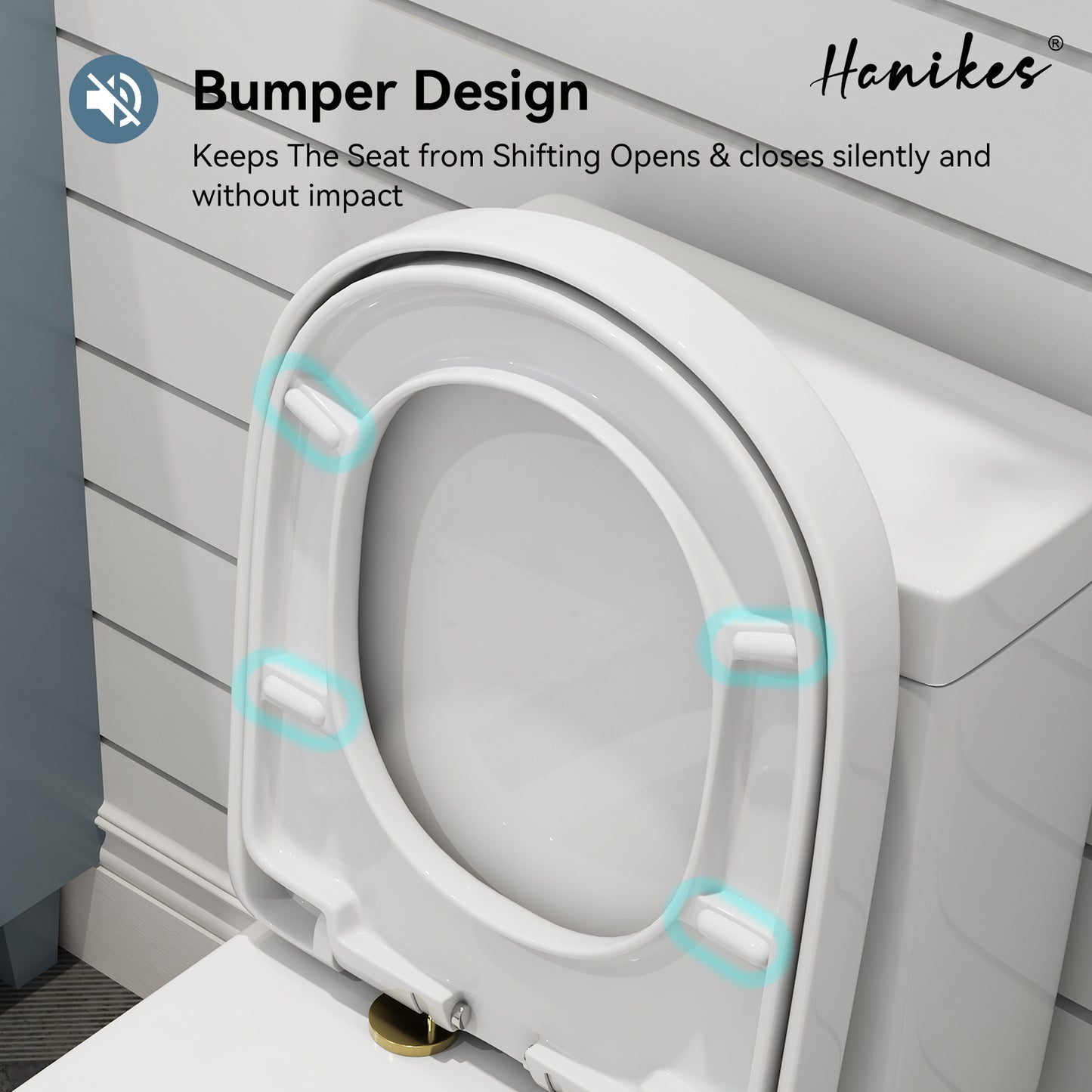 One-Piece 1.1/1.6 GPF Dual Flush Round Toilet in White, Seat Included, with Brushed Gold Button