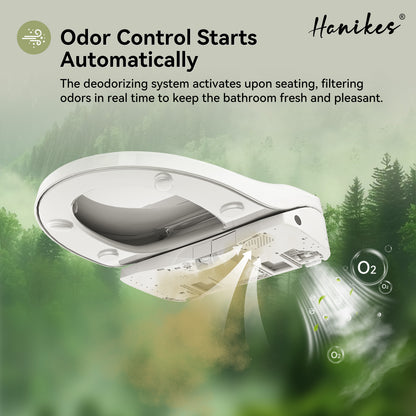 Smart Bidet Toilet Combo 1.1/1.6 GPF Round Toilet in White with Heated Seat, Front/Rear Wash, Dryer and Deodorizer