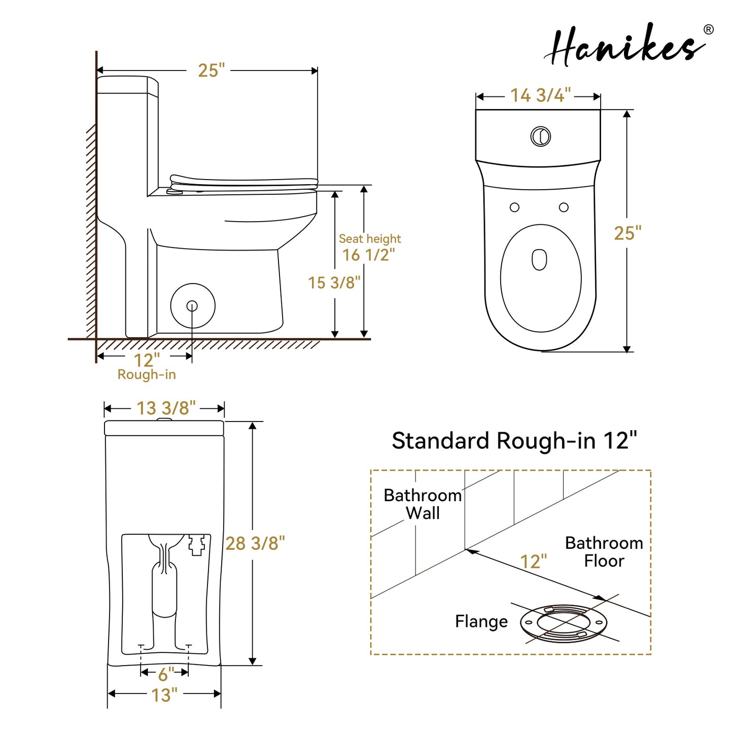 1-Piece 1.1/1.6 GPF Dual Flush Compact Round Toilet in Biscuit Soft Close Seat Included
