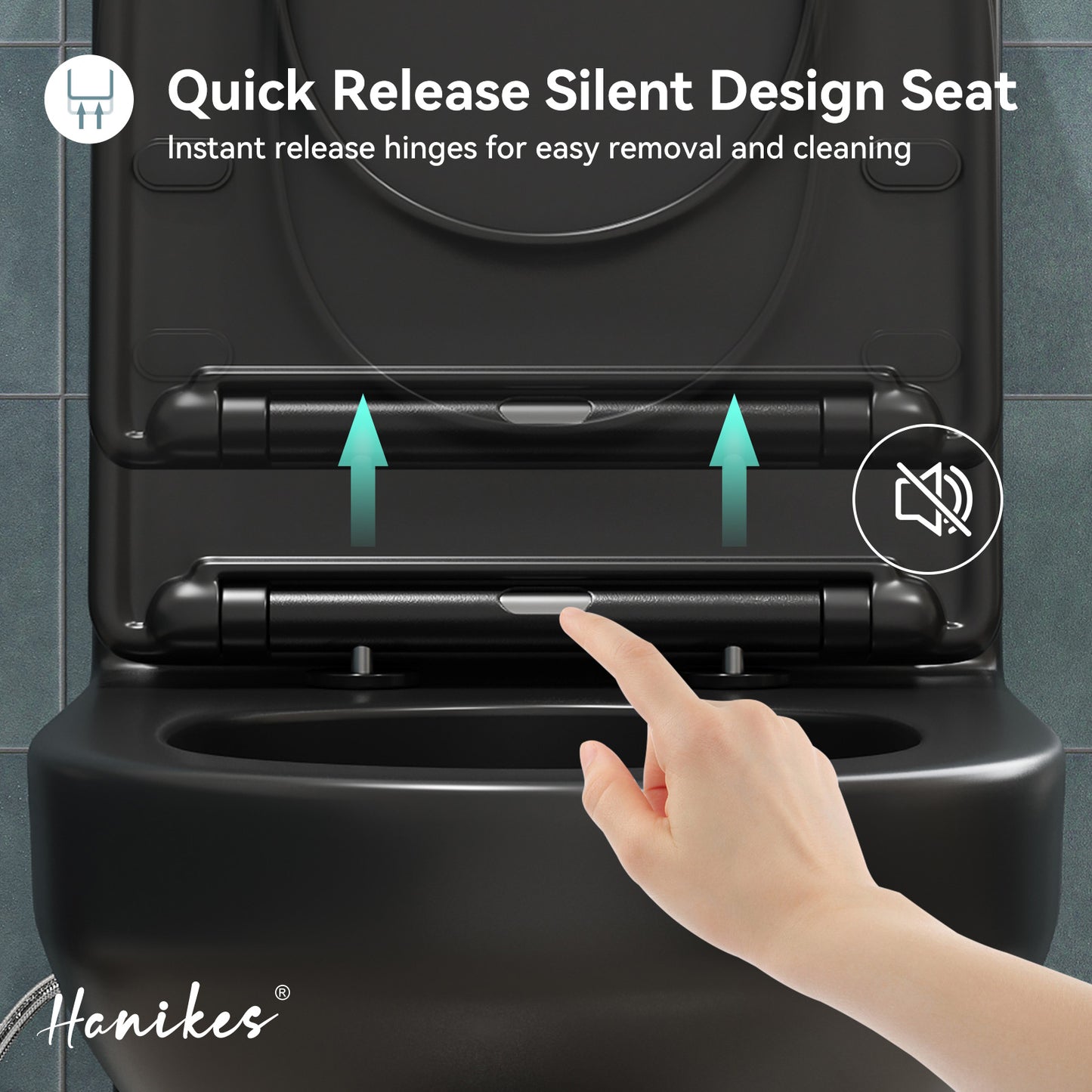 1-Piece 1.1/1.6 GPF Dual Flush Compact Round Toilet in Black Soft Close Seat Included