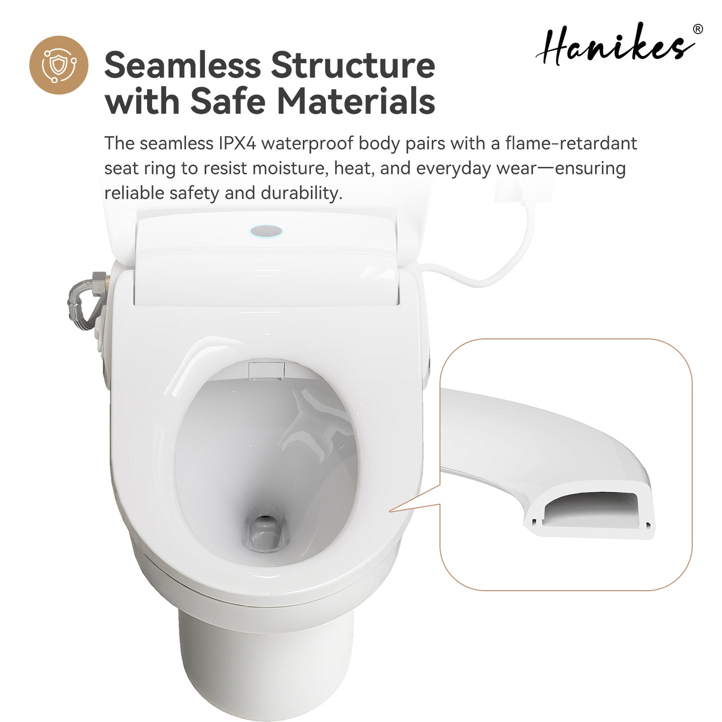 Round Smart Bidet Toilet Combo Dual Flush 1.1/1.6 GPF in White with Electric Bidet Seat, Warm Air Dryer