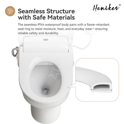 Round Smart Bidet Toilet Combo Dual Flush 1.1/1.6 GPF in White with Electric Bidet Seat, Warm Air Dryer