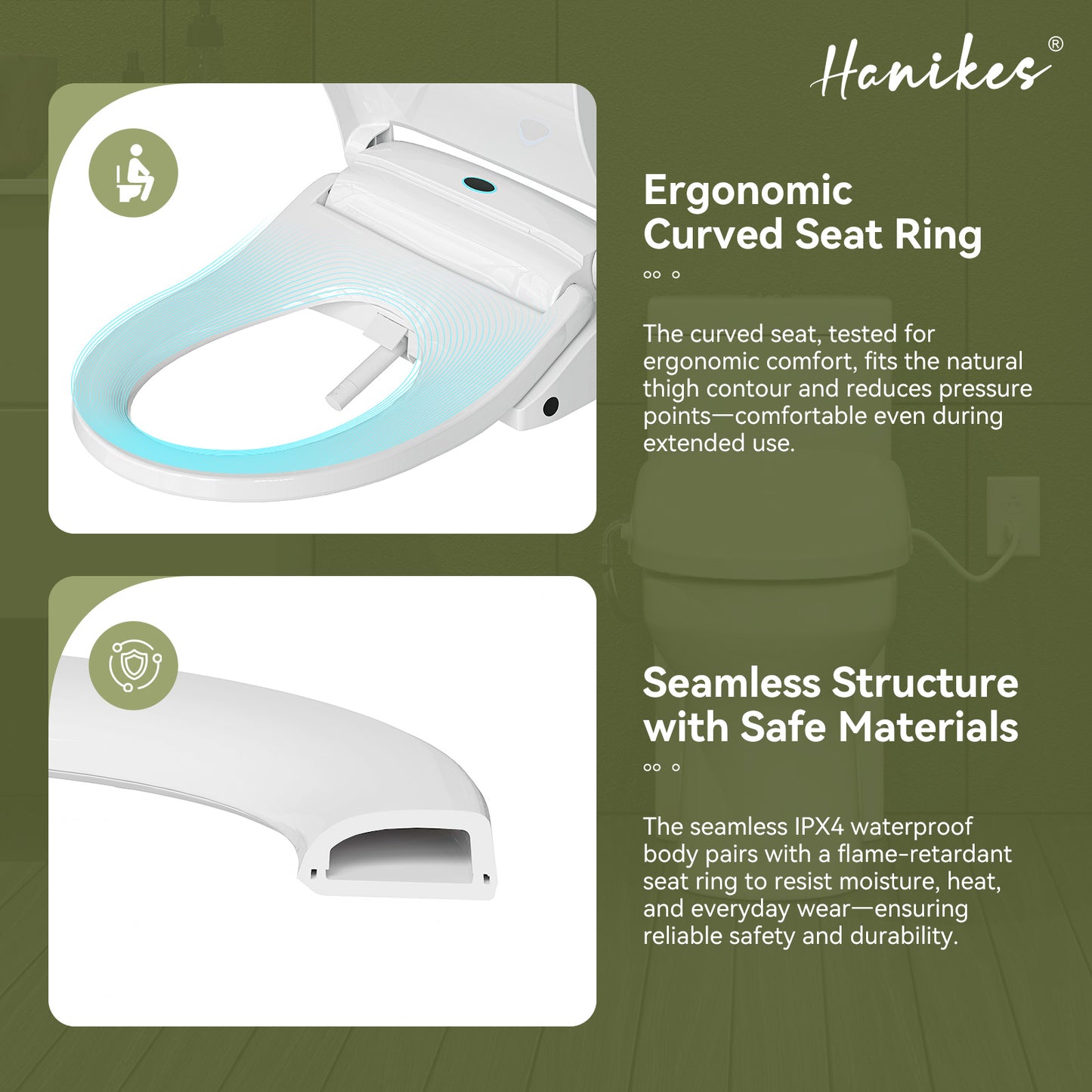 Smart Bidet Toilet Combo 1.1/1.6 GPF Round Toilet in White with Heated Seat, Front/Rear Wash, Dryer and Deodorizer