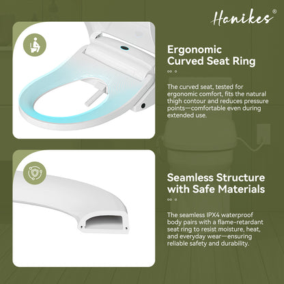 Smart Bidet Toilet Combo 1.1/1.6 GPF Round Toilet in White with Heated Seat, Front/Rear Wash, Dryer and Deodorizer