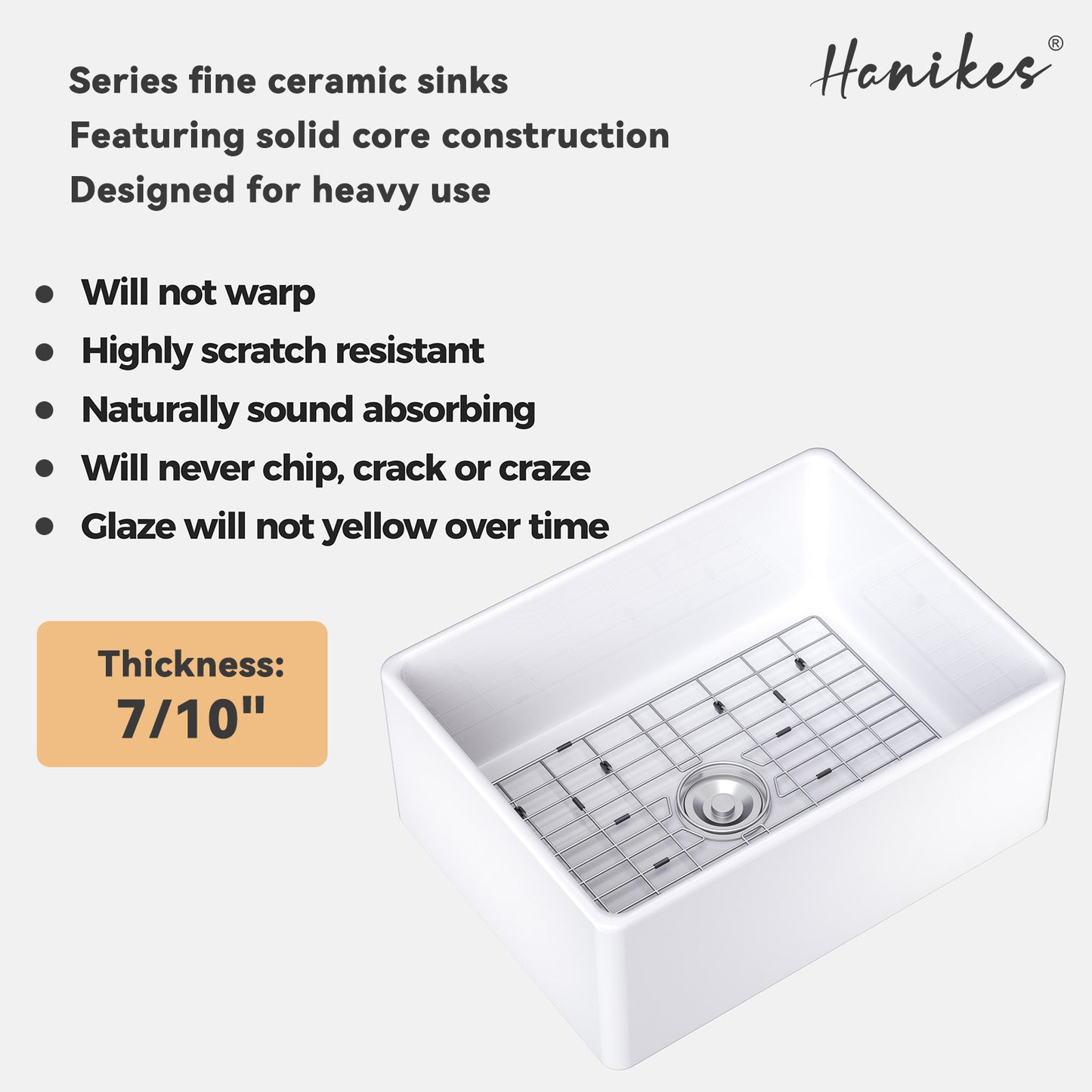 Farmhouse Apron-Front Fireclay 24 in. Single Bowl Workstation Kitchen Sink with Bottom Grid and Strainer in White