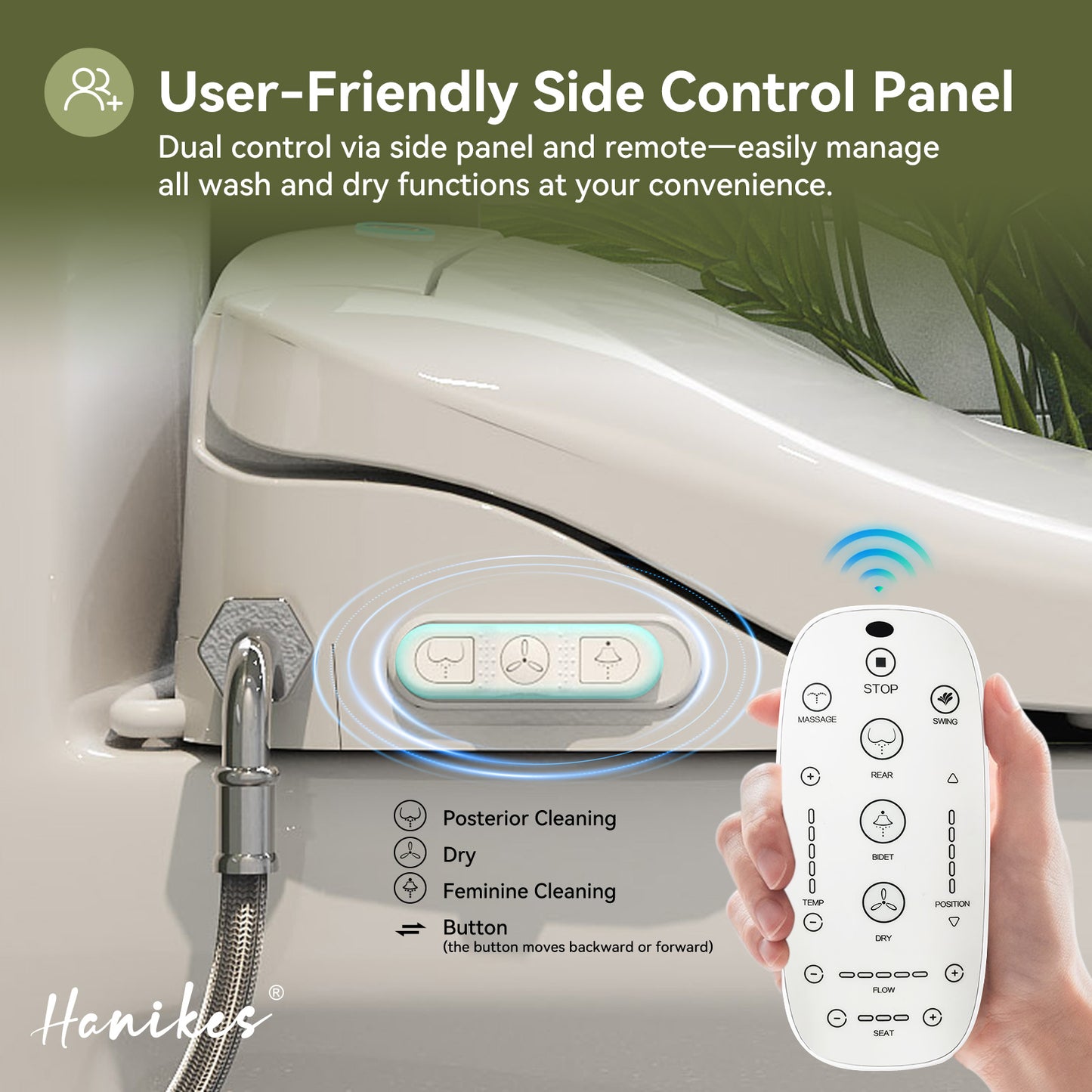 Smart Bidet Toilet Combo 1.1/1.6 GPF Round Toilet in White with Heated Seat, Front/Rear Wash, Dryer and Deodorizer