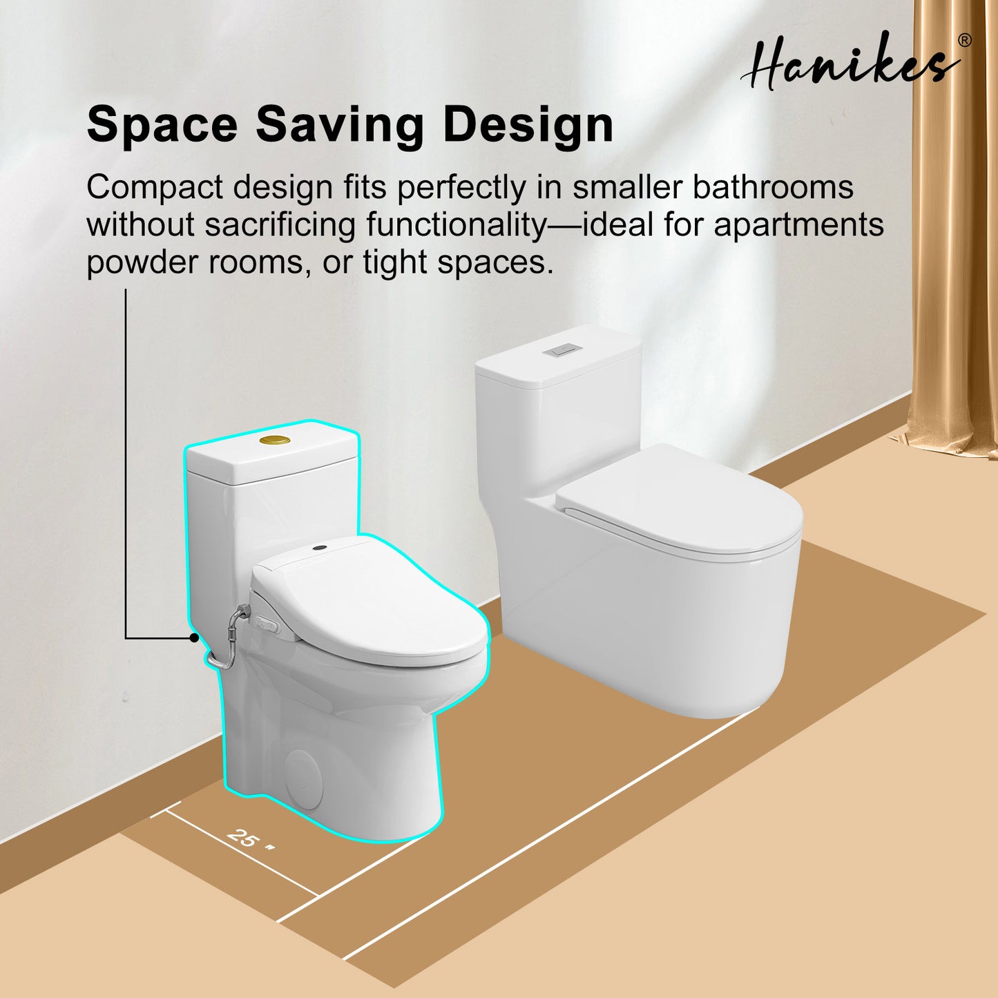 Round Smart Bidet Toilet Combo Dual Flush 1.1/1.6 GPF in White with Electric Bidet Seat, Warm Air Dryer