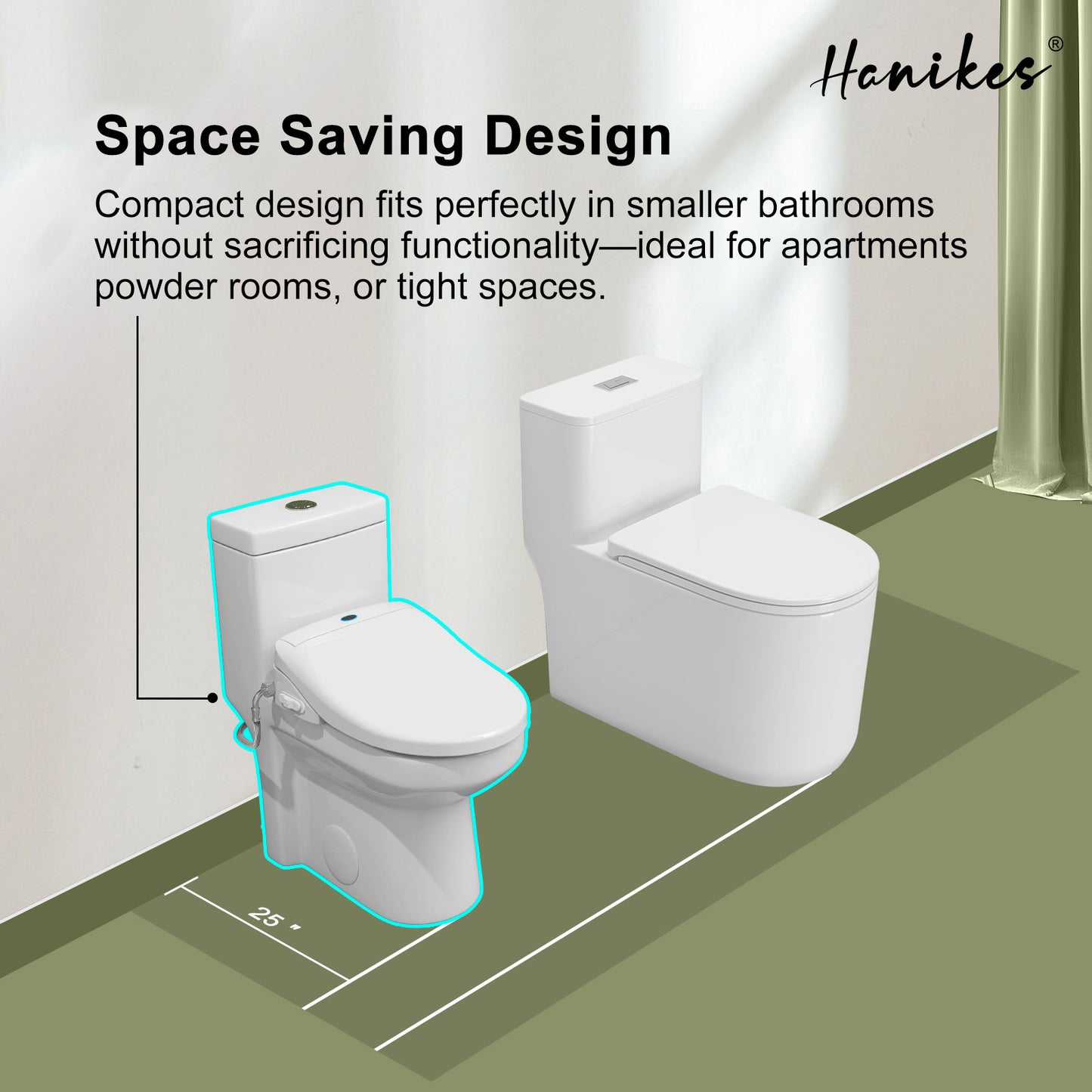 Smart Bidet Toilet Combo 1.1/1.6 GPF Round Toilet in White with Heated Seat, Front/Rear Wash, Dryer and Deodorizer