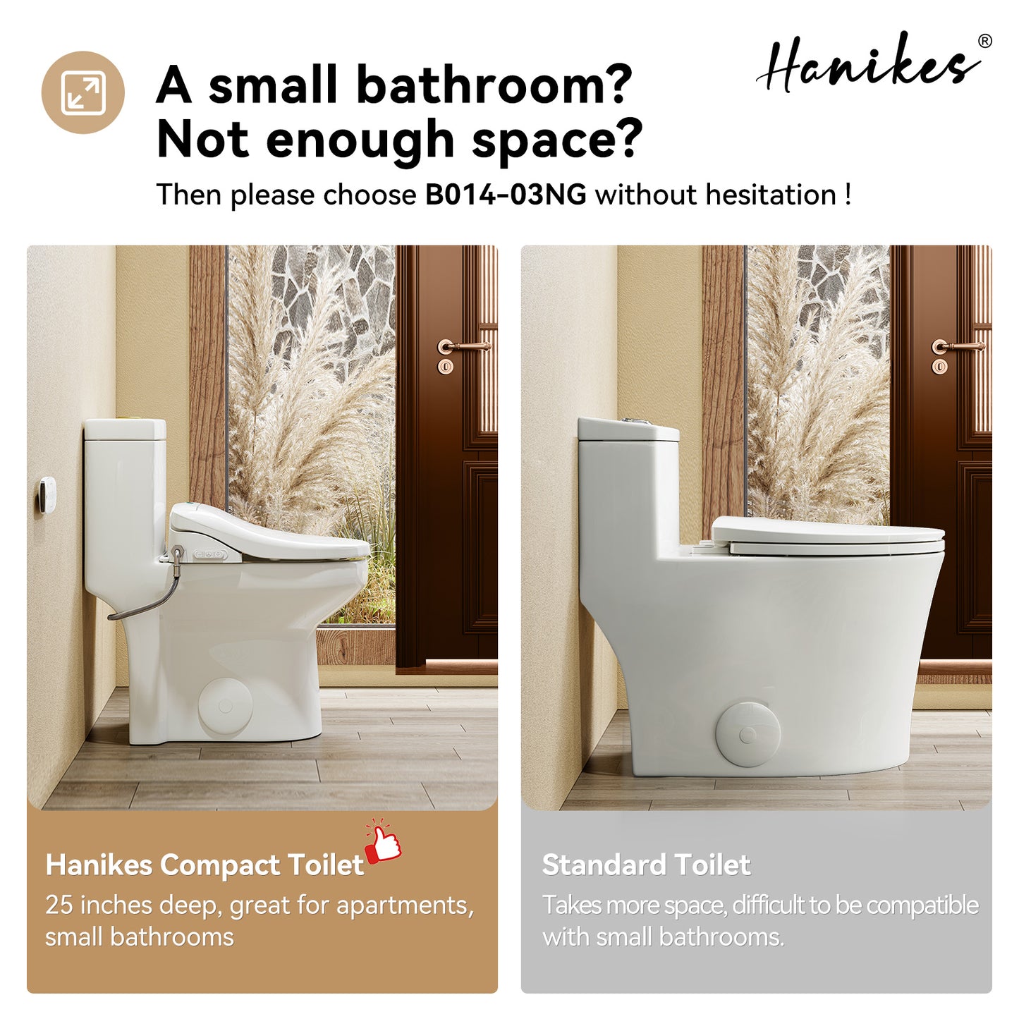 Round Smart Bidet Toilet Combo Dual Flush 1.1/1.6 GPF in White with Electric Bidet Seat, Warm Air Dryer