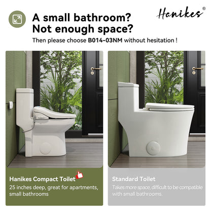 Smart Bidet Toilet Combo 1.1/1.6 GPF Round Toilet in White with Heated Seat, Front/Rear Wash, Dryer and Deodorizer