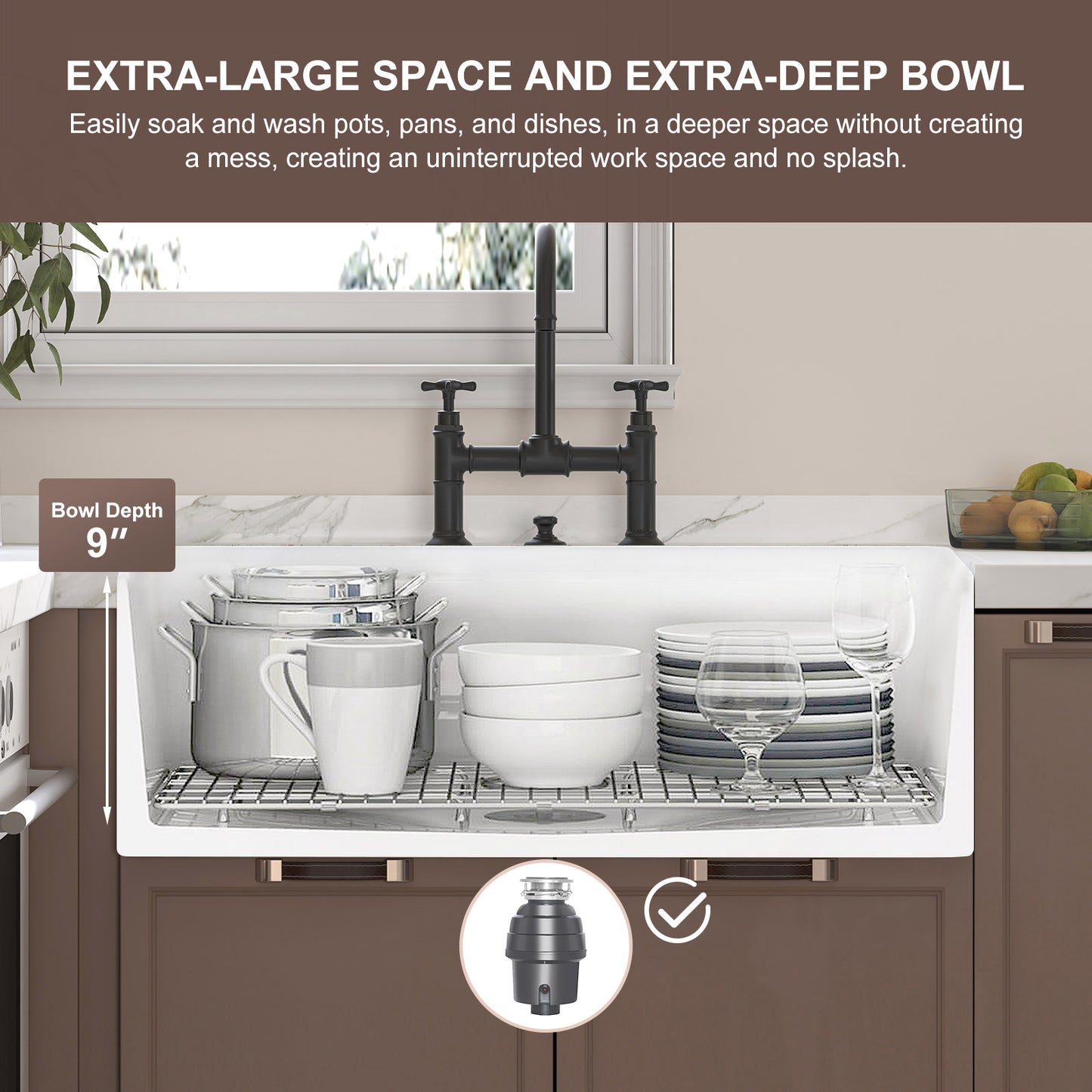White Fireclay 30 in. x 20 in. Farmhouse Apron Front Single Bowl Kitchen Sink with Bottom Grid and Strainer