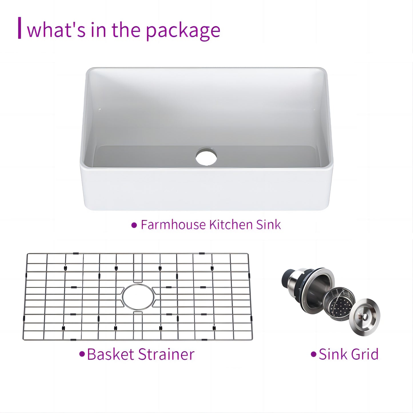 Farmhouse Apron-Front Fireclay 30 in. Single Bowl Workstation Kitchen Sink with Bottom Grid and Strainer in White